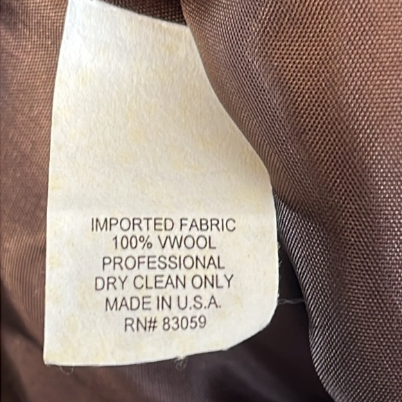 Vintage S & D Chocolate Brown Lined virgin Wool One Button Womens L  Blazer USA - Picture 8 of 8